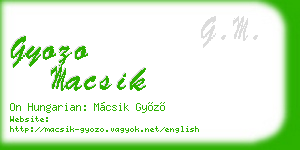 gyozo macsik business card