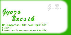 gyozo macsik business card